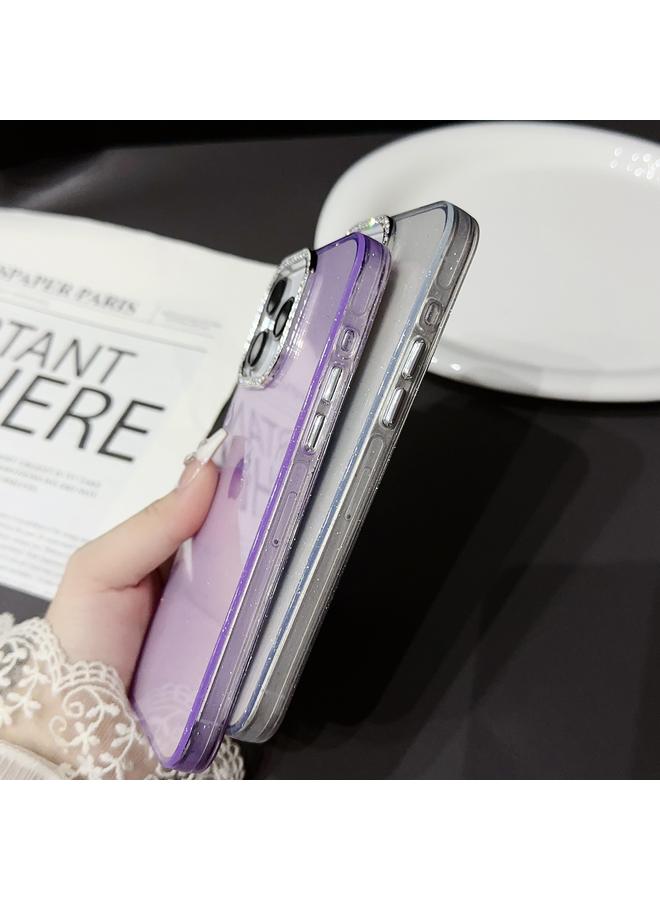 زبون جراب هاتف iPhone 13 بإطار عدسة ماسية بنمط حب من الأكريليك IMD - Image 3