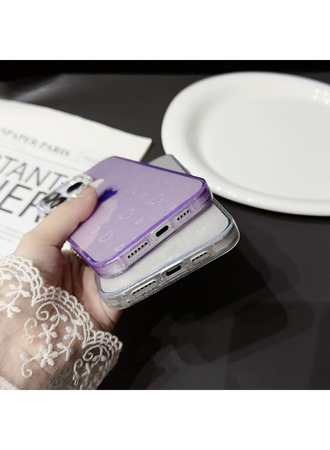 زبون جراب هاتف iPhone 13 بإطار عدسة ماسية بنمط حب من الأكريليك IMD - Image 4