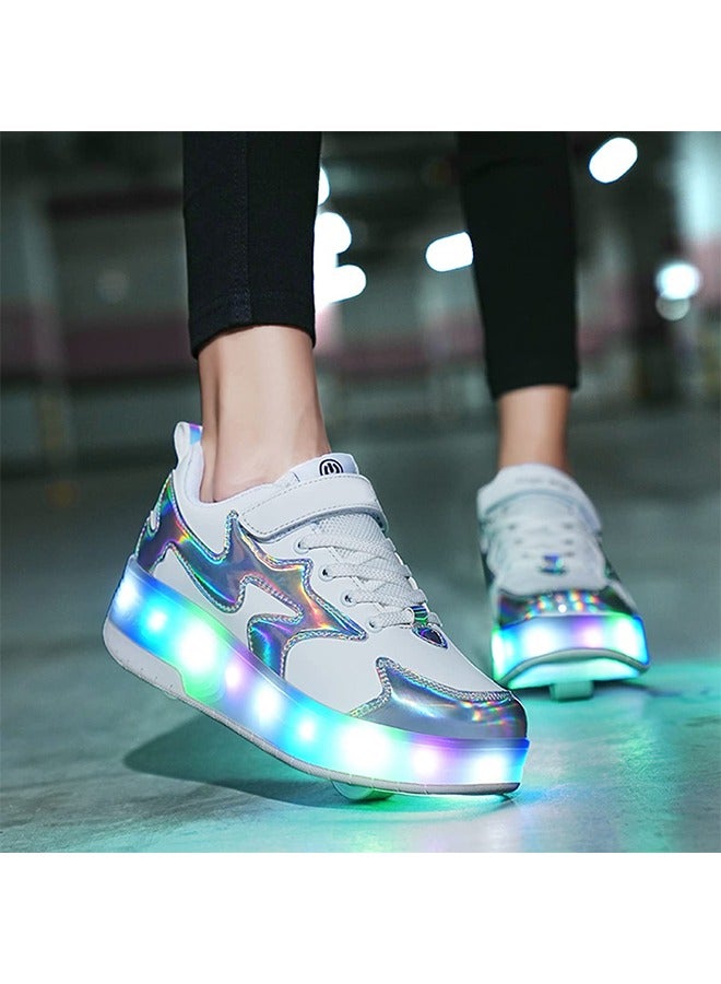 Kids Roller Skates Light up Shoes with Double Wheel Shoes LED USB Charging Roller Sneakers for Girls Boys Best Gift - Image 3