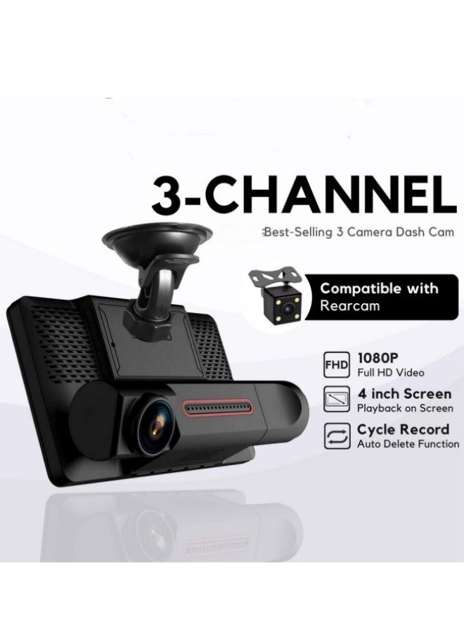 Dashcam 2024 new 1080P Dash Cam with 4" Screen: Capture Every Angle  Full HD Dash Cam