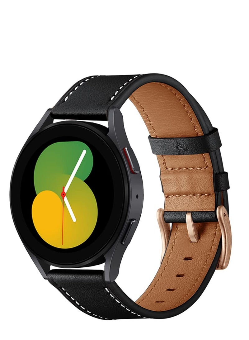 SYOSI أربطة جلدية متوافقة مع Samsung Galaxy Watch 5 pro Band 45mm Galaxy Watch 5 Band 40mm 44mm Galaxy Watch 4 Band - Image 2