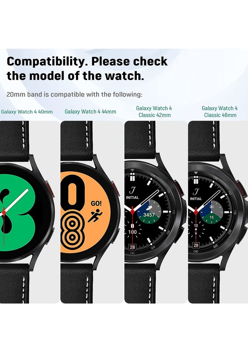 SYOSI أربطة جلدية متوافقة مع Samsung Galaxy Watch 5 pro Band 45mm Galaxy Watch 5 Band 40mm 44mm Galaxy Watch 4 Band - Image 4