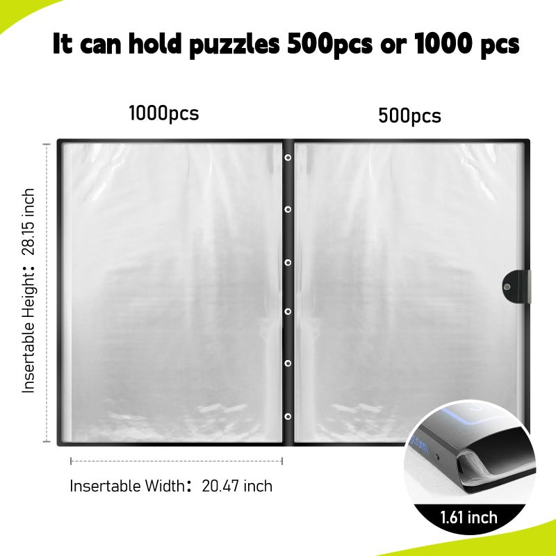 ALL4JIG Large Puzzle Binder â€“ Space-Saving Storage Folder for 500â€“1000 Piece Puzzle Collection, Holds 20 Puzzles, HD Film Pockets, Birthday Gift for Mom & Grandma - Image 2