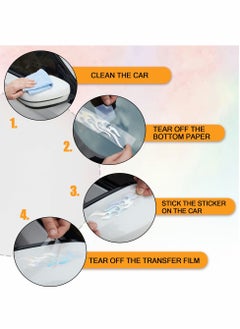 Excefore 4 Pcs 12cm+29cm Flame Reflective Sticker for Car Flame Racing Sports Stripe Decal for Golf Cart Vinyl Waterproof Decal DIY for Car Body Side Truck SUV Off-Road Vehicles Skateboard (Gradient)  - Image 2