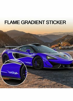 Excefore 4 Pcs 12cm+29cm Flame Reflective Sticker for Car Flame Racing Sports Stripe Decal for Golf Cart Vinyl Waterproof Decal DIY for Car Body Side Truck SUV Off-Road Vehicles Skateboard (Gradient)  - Image 4