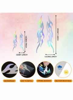 Excefore 4 Pcs 12cm+29cm Flame Reflective Sticker for Car Flame Racing Sports Stripe Decal for Golf Cart Vinyl Waterproof Decal DIY for Car Body Side Truck SUV Off-Road Vehicles Skateboard (Gradient)  - Image 5