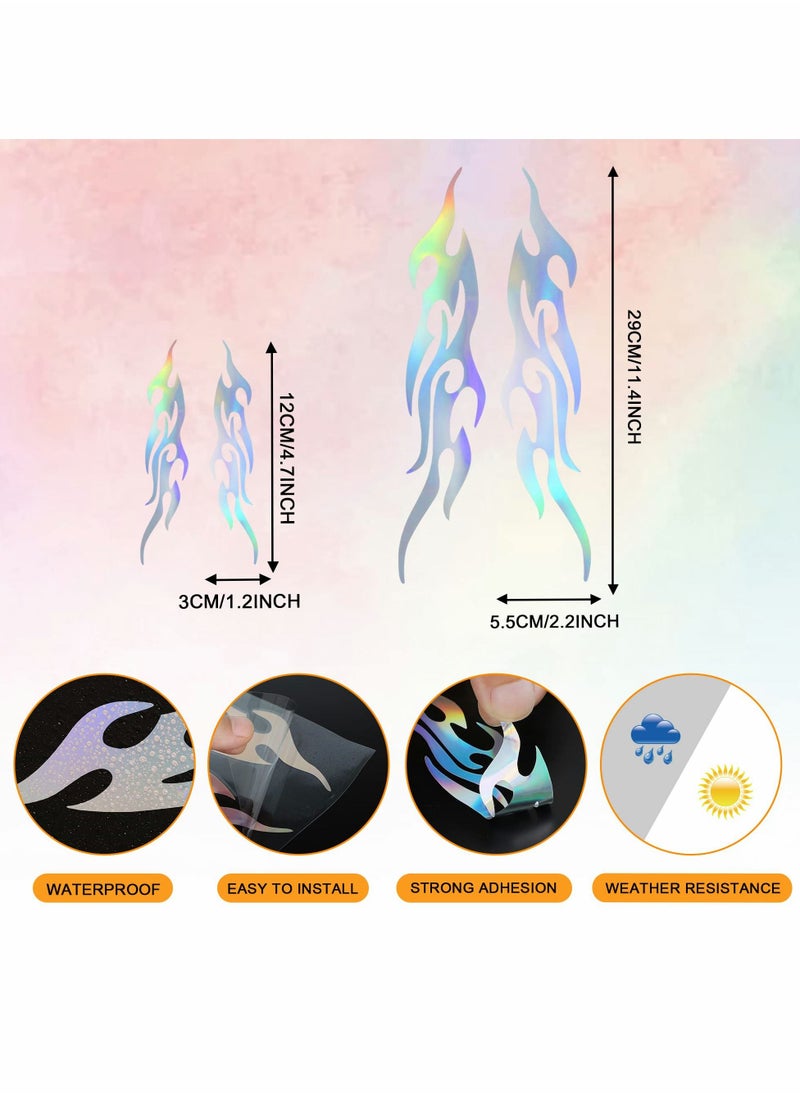 Excefore 4 Pcs 12cm+29cm Flame Reflective Sticker for Car Flame Racing Sports Stripe Decal for Golf Cart Vinyl Waterproof Decal DIY for Car Body Side Truck SUV Off-Road Vehicles Skateboard (Gradient)  - Image 5
