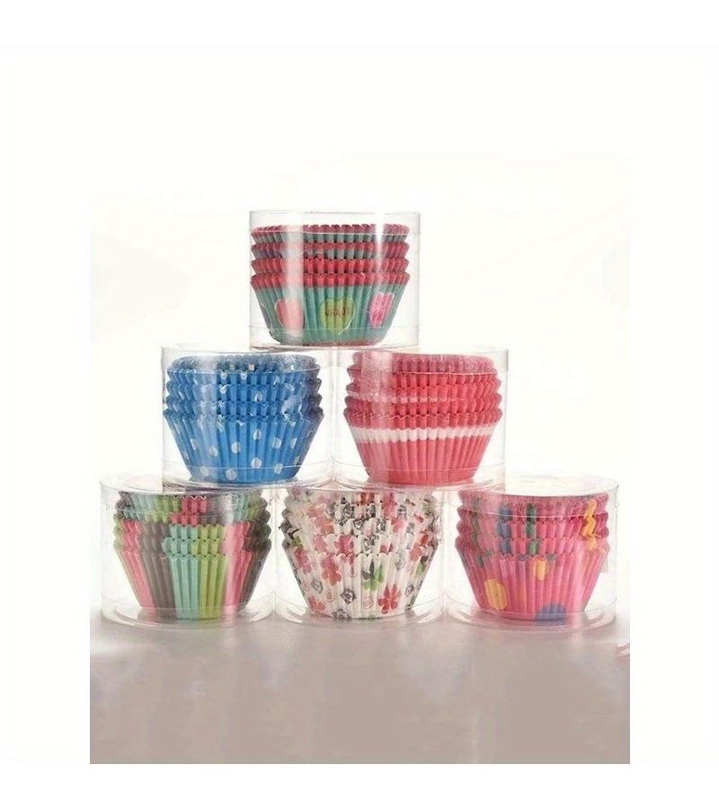 100Pcs Oil Proof Paper Cake Cups for Baking Cookies And Cakes Random Color - Image 5