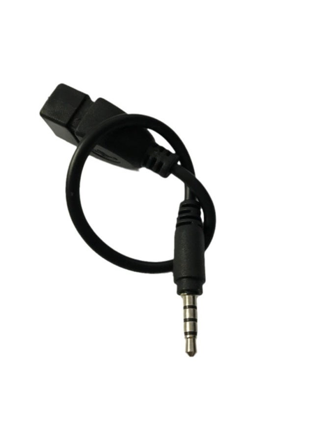 Car 3.5 To USB Mother Port Adapter Line Aux 3.5 Vehicle OTG Audio Cable USB Mother Head U Disk Connection-Color:concave Ring - Image 1