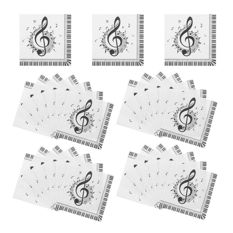 100 x Music Paper Napkins - Image 4