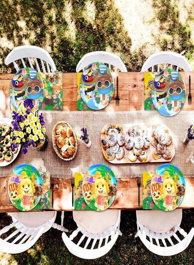 MUSNOW 40Pack Animal-Crossing Party Supplies include 20 plates, 20 napkins for the Animal-Crossing Party Decoration - Image 5
