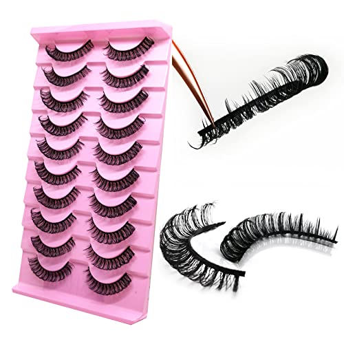 royaomis False Eyelash D Curl S46 10paris Faux Mink Mink Fur Silk Natural Pair Handmade Reusable DD Curl 3D Fluffy Wispy Fake Lashes - Image 2