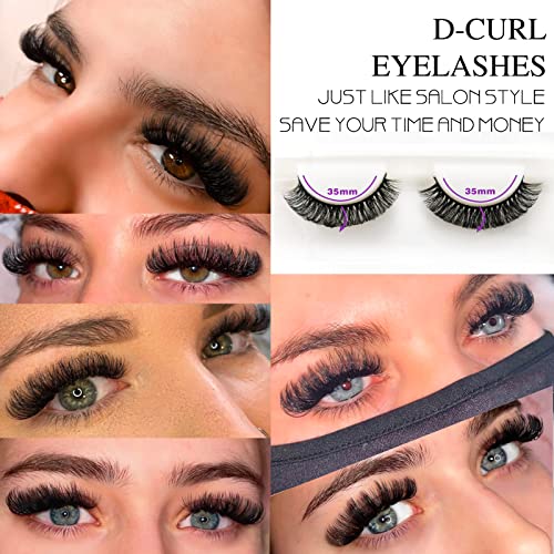 royaomis False Eyelash D Curl S46 10paris Faux Mink Mink Fur Silk Natural Pair Handmade Reusable DD Curl 3D Fluffy Wispy Fake Lashes - Image 5