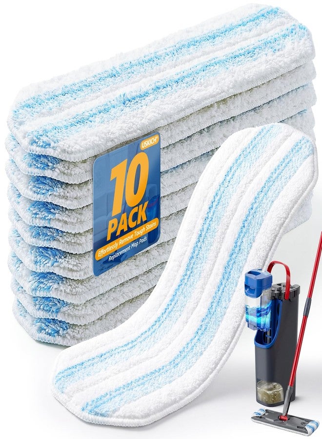 RA RUNNING ALIEN 10 Pack Mop Replacement Pads for O Cedar H2pro Flat Mops,Mop Pads for O-Cedar Mop Refills,Washable and Reusable Microfiber Mops Pad Compatible with Ocedar Flat Head - Image 1