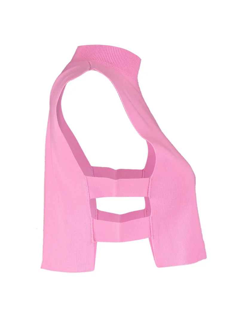 trendyol Side Split Crop Knitted Sweater