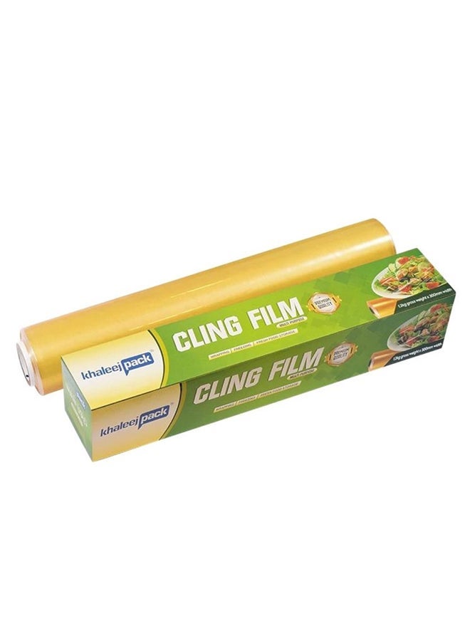 Khaleej Pack فيلم لاصق 2 كجم عرض 45 سم لفة كبيرة للتغليف والتخزين. - Image 1