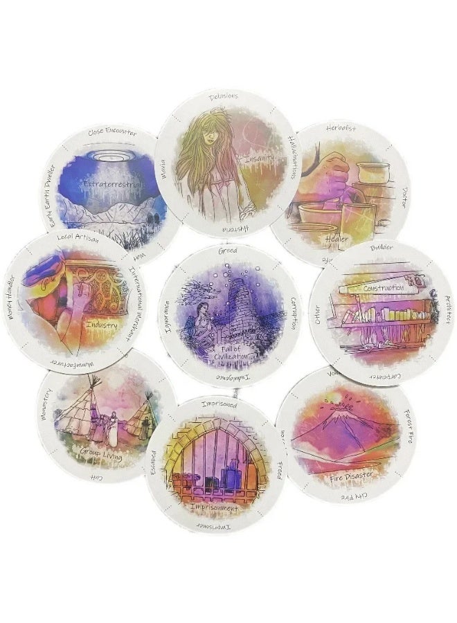 NIBEMINENT Reveal your past life arcane deck. Circular shape. 87 tarot cards. Includes PDF guidebook. Predict arcane card outcomes. Tarot game. - Image 2