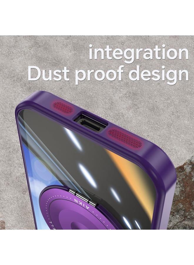 اس-توب جراب لهاتف iPhone 15 مع حامل 360 درجة من Magsafe مصنوع من مادة TPU الأكريليك الهجينة - Image 5