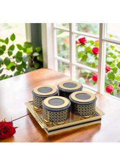 Nabhya Nabhya Fennel BIg Size Plastic Dry Fruit Set Box with Lid & Serving Tray, Storage Container,100% Air-Tight & Air Tight - Plastic Utility Container (Fennel 4pc-Gold)  - Image 3
