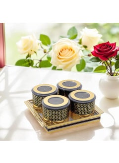 Nabhya Nabhya Fennel BIg Size Plastic Dry Fruit Set Box with Lid & Serving Tray, Storage Container,100% Air-Tight & Air Tight - Plastic Utility Container (Fennel 4pc-Gold)  - Image 2