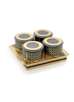 Nabhya Nabhya Fennel BIg Size Plastic Dry Fruit Set Box with Lid & Serving Tray, Storage Container,100% Air-Tight & Air Tight - Plastic Utility Container (Fennel 4pc-Gold)  - Image 4