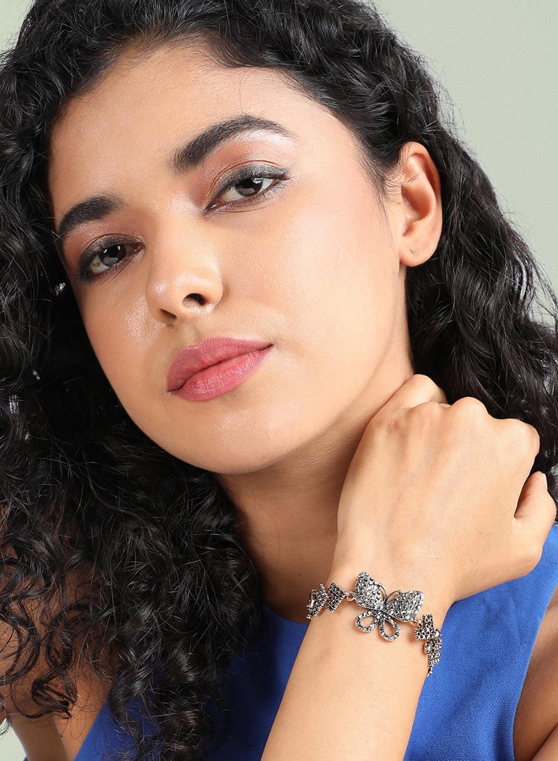 سوهي سوار الفراشة اللامعة - فضي - Image 4