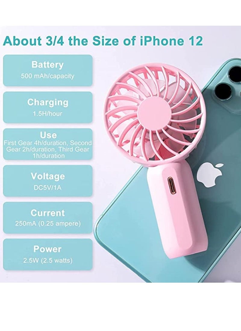 Generic - Portable Mini Fan Battery Operated Small Personal Fan Speed Adjustable USB Rechargeable Fan For Kids Girls Women Men Home Office Indoor Outdoor Travelling - Image 1