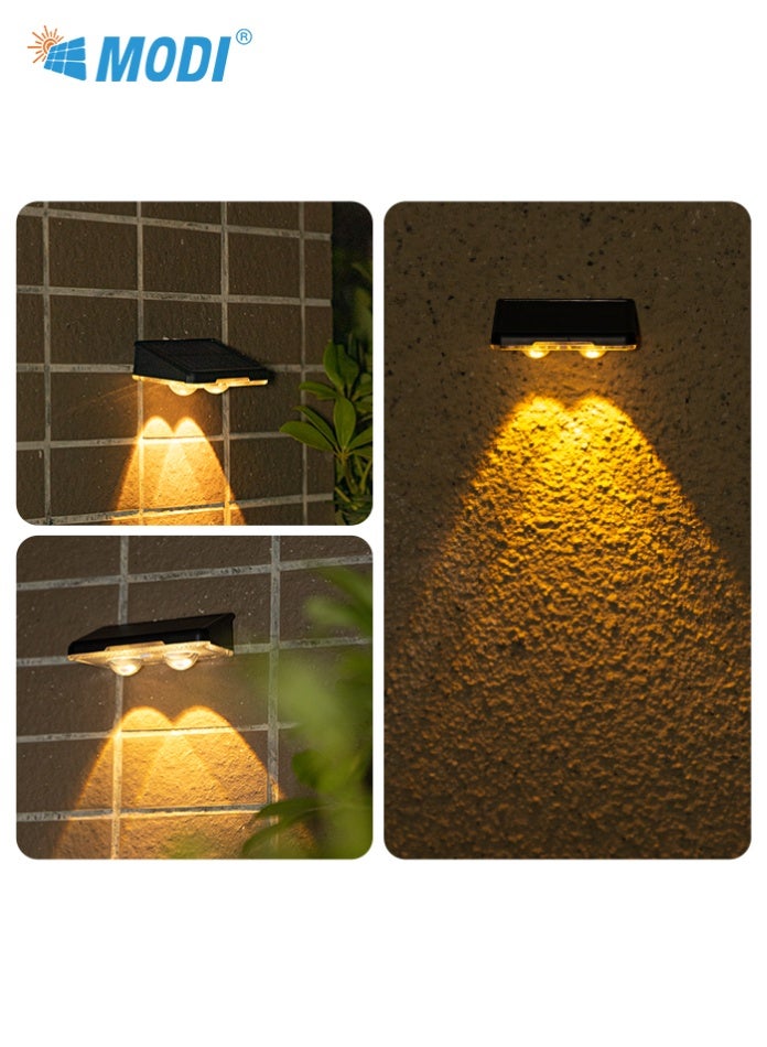 مودي مصباح حائط يعمل بالطاقة الشمسية 80×45 مم، مصباح حائط LED خارجي أبيض دافئ مع وضع إضاءة ثابت، مقاوم للماء، سياج حديقة، فناء، ضوء ليلي مزخرف - Image 3