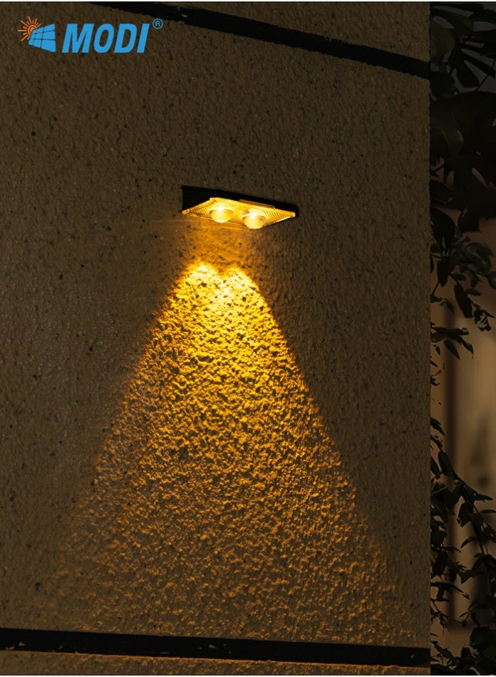 مودي مصباح حائط يعمل بالطاقة الشمسية 80×45 مم، مصباح حائط LED خارجي أبيض دافئ مع وضع إضاءة ثابت، مقاوم للماء، سياج حديقة، فناء، ضوء ليلي مزخرف - Image 4