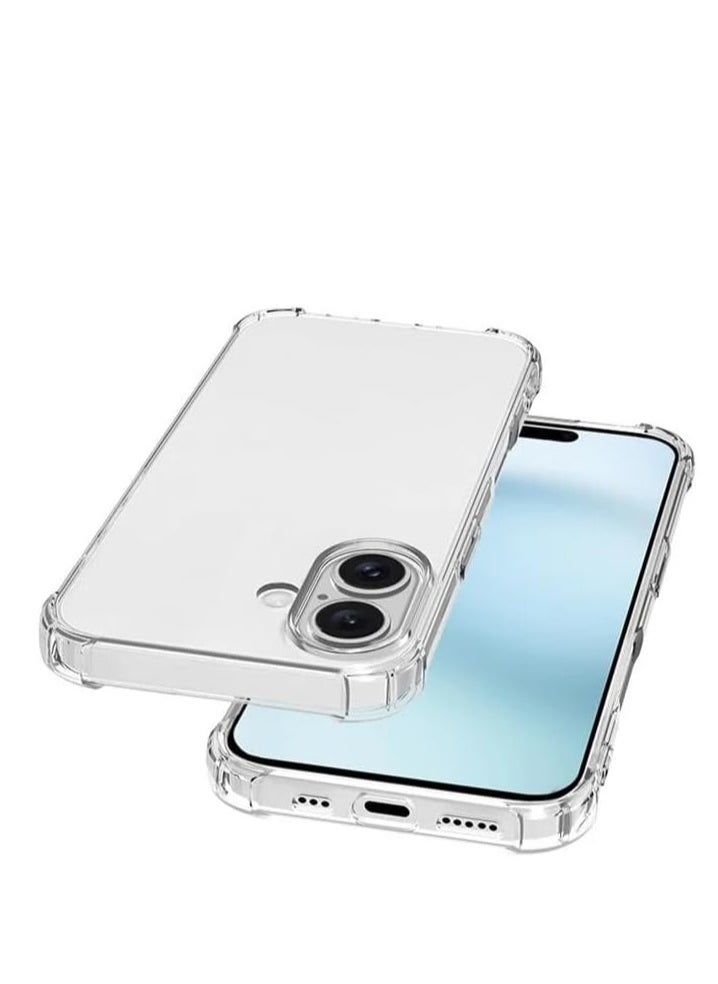 Denx - Clear Case Compatible with iPhone 16 Plus, Clear TPU Case with 4 Corners Shockproof Protection & Camera Protection Anti-Slip, For iPhone 16 Plus (Clear) - Image 1