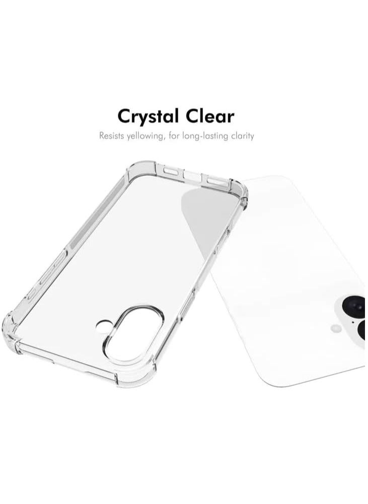 Denx - Clear Case Compatible with iPhone 16 Plus, Clear TPU Case with 4 Corners Shockproof Protection & Camera Protection Anti-Slip, For iPhone 16 Plus (Clear) - Image 1