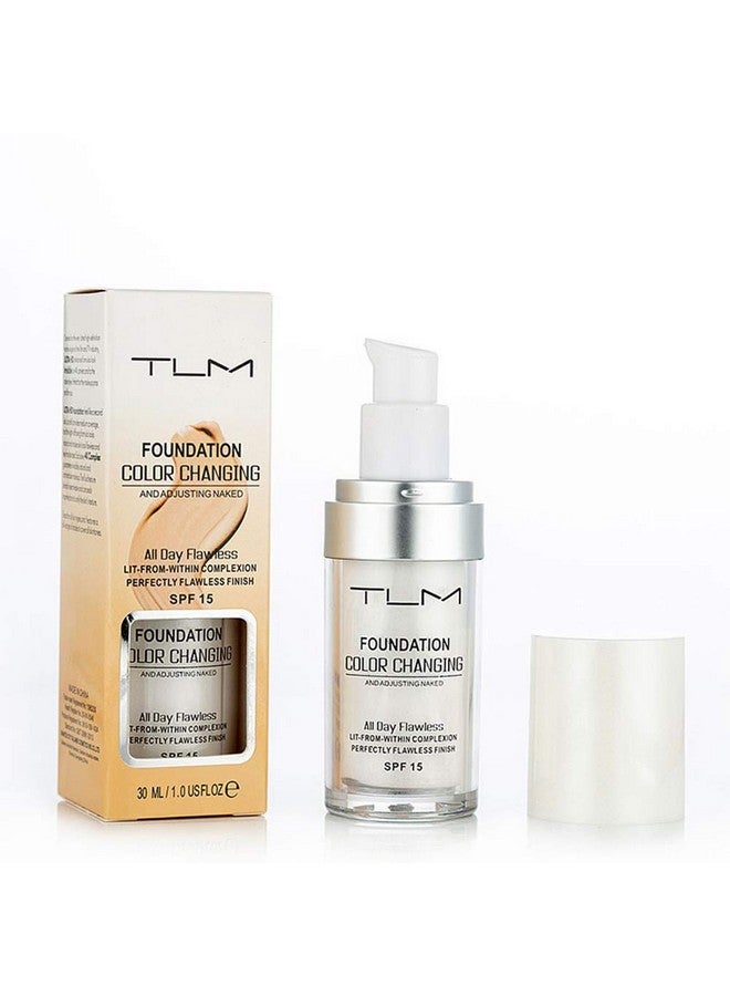 Tlm Flawless Colour Changing Liquid Foundation Makeup Base Nude Face Liquid Cover Concealernatural Sunscreen Nongreasy - Image 1