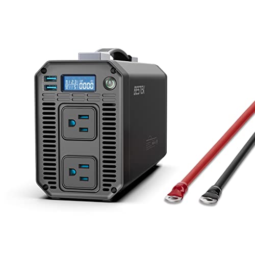BESTEK 1000W محول طاقة موجة جيبية نقية DC 12V إلى 110V AC مع شاشة LCD رقمية ومنافذ شحن USB مزدوجة 4.2A - Image 1