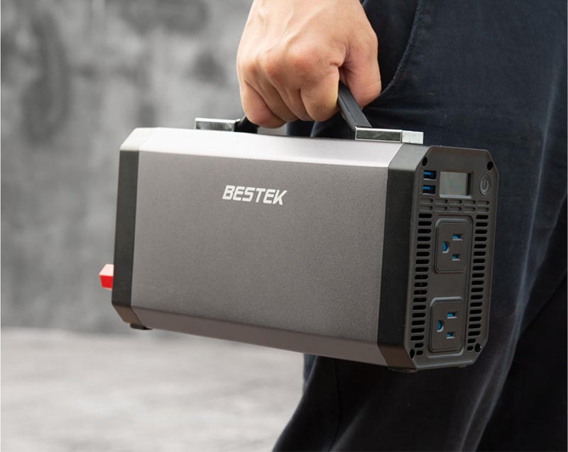 BESTEK 1000W محول طاقة موجة جيبية نقية DC 12V إلى 110V AC مع شاشة LCD رقمية ومنافذ شحن USB مزدوجة 4.2A - Image 3