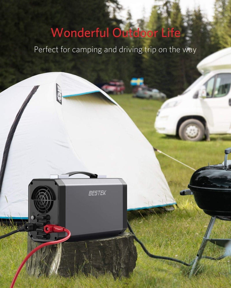 BESTEK 1000W محول طاقة موجة جيبية نقية DC 12V إلى 110V AC مع شاشة LCD رقمية ومنافذ شحن USB مزدوجة 4.2A - Image 4