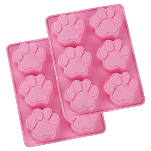 WARMBUY Silicone Molds for Dog Treats Soap Making and Chocolate, Animal Paws, 2 Pack - Image 1