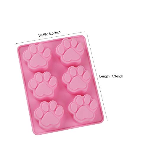 WARMBUY Silicone Molds for Dog Treats Soap Making and Chocolate, Animal Paws, 2 Pack - Image 2