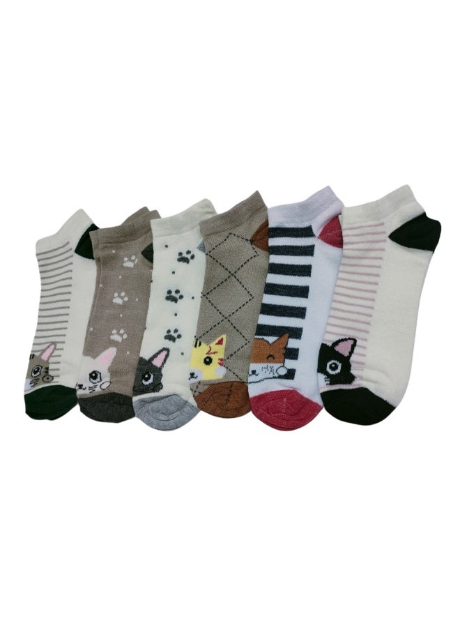 Beautiful women's socks multicolors, 6pairs