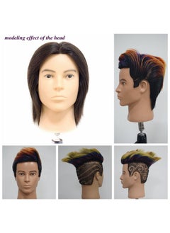 HAIR WAY Hairway Male Mannequin Head With 100% Human Hair 8 Inch Hairdresser Practice Cosmetology Styling Training Manikin Doll Head No Table Stand Clamp (Natural Black)  - Image 2