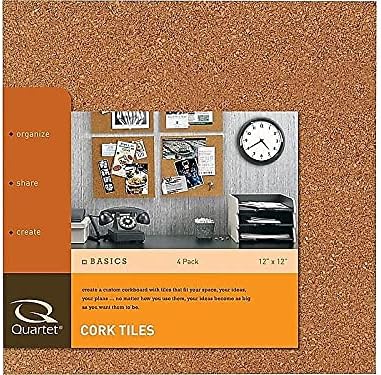 Quartet ألواح الفلين من كوارتيت 12 × 12 لوح إعلانات فلين طبيعي عبوة 4 قطع - Image 5