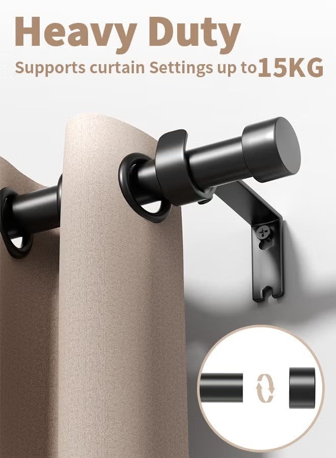 الضفدع الحقيقي مجموعة قضبان ستائر للستائر ذات العروة بقطر 25 مم، قضبان ستائر متينة مع حوامل قابلة للتعديل لغرفة النوم وغرفة المعيشة والمكتب (18-45 بوصة) - Image 2