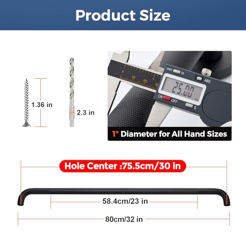 JOY DECOR 32 Inch Grab Bars for Shower Stainless Steel Safety Handicap Grab Bars for Bathroom AntiSlip Shower Handle Wall Mounted 2 Pack Matte Black - Image 3