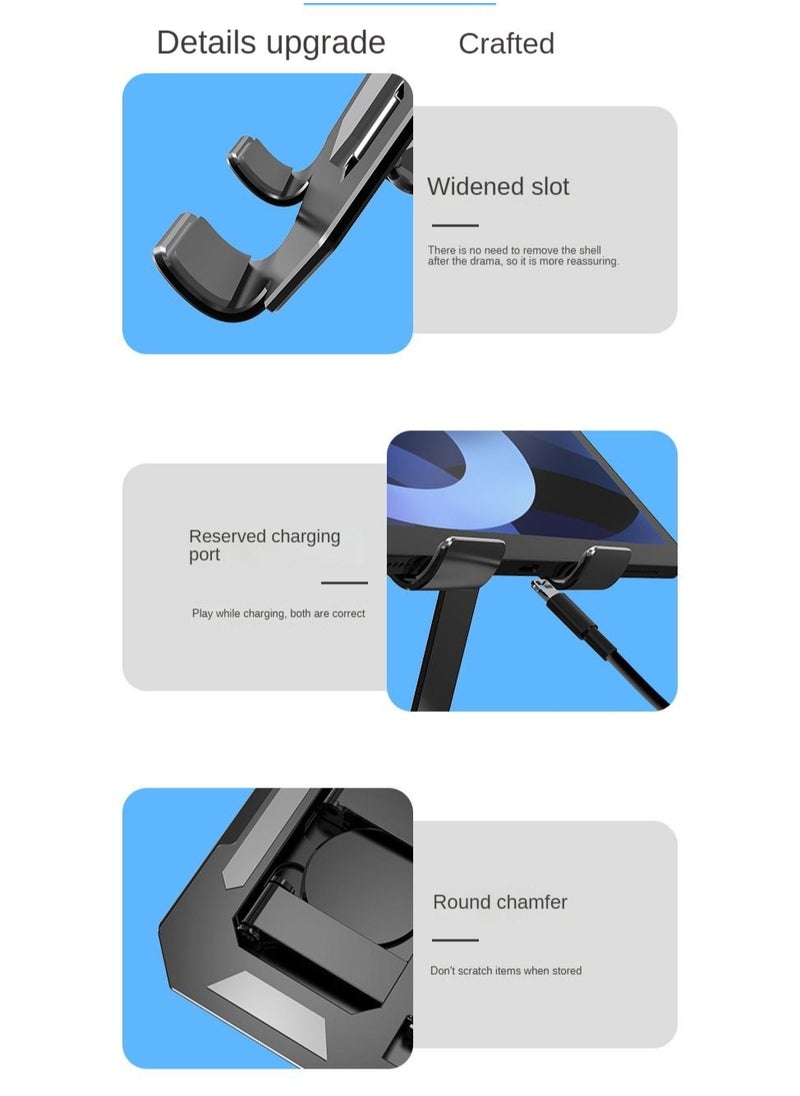 DTBG Metal iPad Stand Foldable Tablet Stand 360° Rotation Adjustable iPad Pro Stand,Multi-Angle Tablet Stand for Desk  - Image 3