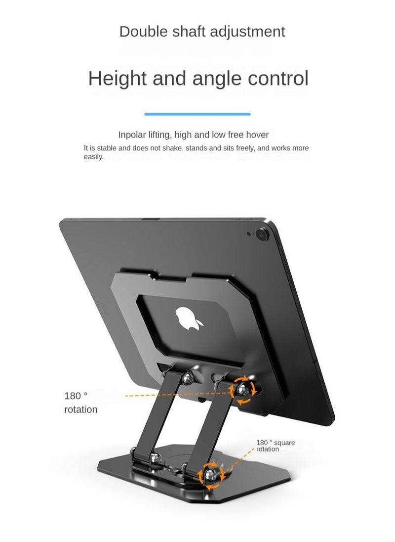 DTBG Metal iPad Stand Foldable Tablet Stand 360° Rotation Adjustable iPad Pro Stand,Multi-Angle Tablet Stand for Desk  - Image 4