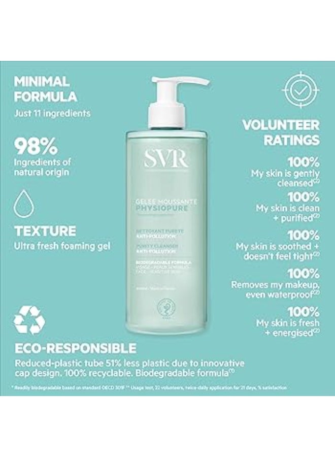 SVR Physiopure Cleansing Gel for Oily to Combination Skin 400ml - Image 2