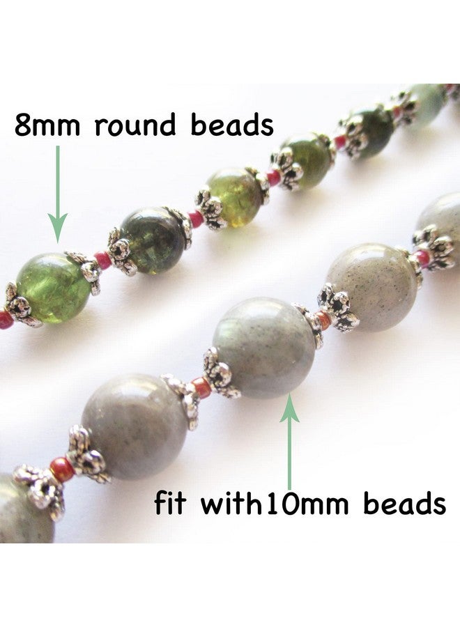 Heather's CF 500 Pieces Silver Tone Tiny Bead Caps Findings (Fit 8Mm 10Mm Round Beads) For Jewelry Making  - Image 4