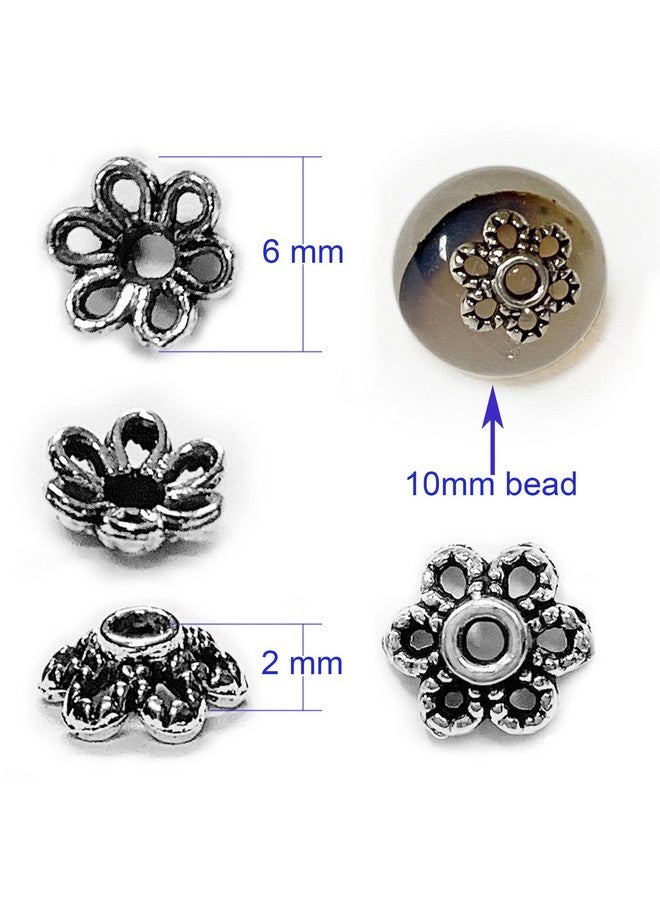 Heather's CF 500 Pieces Silver Tone Tiny Bead Caps Findings (Fit 8Mm 10Mm Round Beads) For Jewelry Making  - Image 2