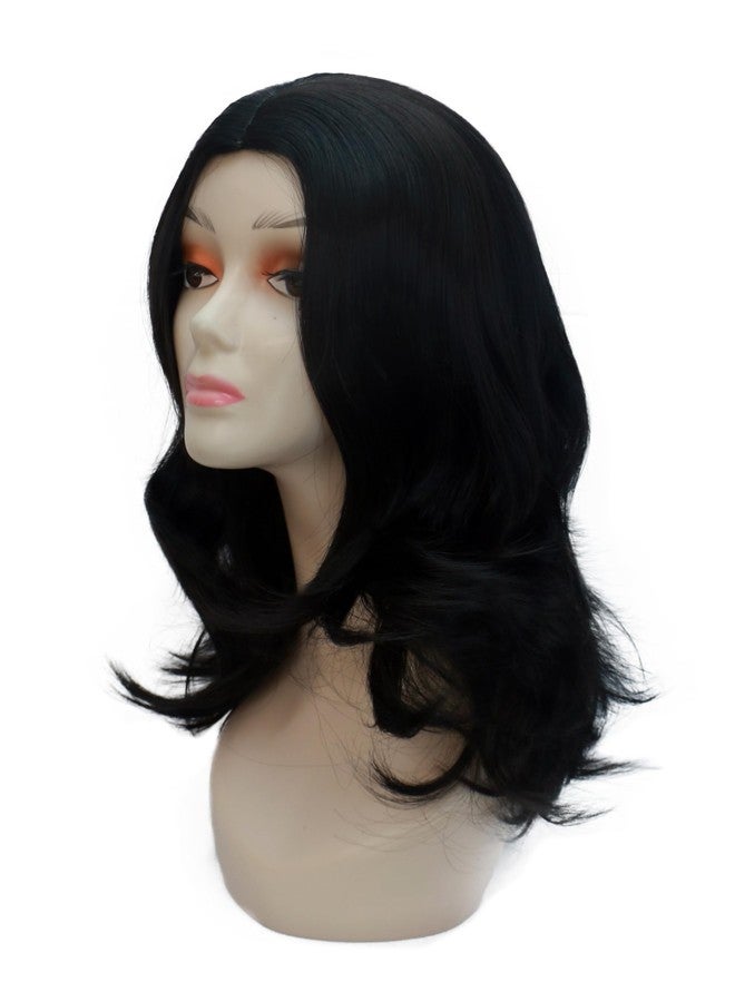 AHS 14-16 Inch Curly Wavy Middle Part Wig for Women, Short Natural Black Synthetic Heat Resistant Hair Wig with Net Cap, Stylish Everyday & Easy to Style Durable Wig - Image 5