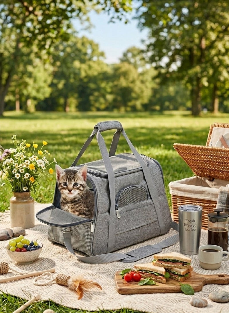 XiuWoo Cat Carriers Bag Portable Foldable Cat Dog Transport Cage Ventilated and Comfortable design with Removable Fleece Pad for Small to Medium Sized Cats Dogs and Pets - Image 1