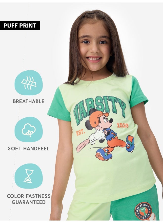The Souled Store Mickey Mouse: Athletic League T-Shirt & Joggers Set for Kids - Image 1